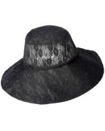 NEEDS UV CUT Wind Pass Through Lace Hat Black