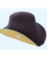 NEEDS UV CUT Double-sided Foldable Kids Hat Navy & Yellow