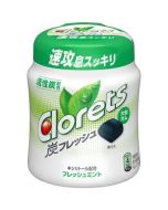 Mondelēz Japan Clorets Activated Charcoal with Large Xylitol Mouth Guard Sugar-Free Chewing Gum (Fresh Mint Flavor) 112g