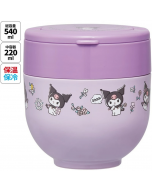 Skater x Sanrio  Kuromi Foldable Handle Antibacterial Heat Insulation and Cold Insulation Vacuum Double-layer Bowl-shaped Lunch Jar LDNO6AG 540ml