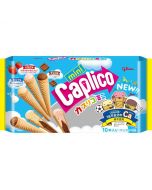  Glico Caplico Mini egg-free calcium-containing crunchy chocolate-filled cone biscuits large bag (chocolate flavor*4/strawberry flavor*3/milk flavor*3) 10 pieces