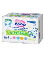 KAO Merries Baby Skincare Wipes Flushable (64pc x 3)