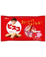 Glico Bisco Cream Sand Biscuit Assortment Pack Milk & Strawberry Flavor 40pcs