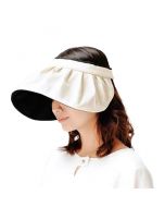 NEEDS UV CUT Large Brim Reversible Foldable Hollow Shell Hat UPF50+ Black x Beige 1pc