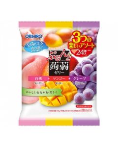 ORIHIRO Konjac Jelly 24pcs (White Peach, Grape & Mango) 