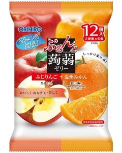 「Limite​​d Edition」​​ORIHIRO Purunto Konjac Jelly Pouch Fuji Apple + Unshu Mikan (20g pouch x 12 pieces)