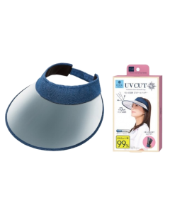 NEEDS UV CUT Rollable Storage No-top Cooling Sun Hat with Storage Bag Denim Blue 1pc