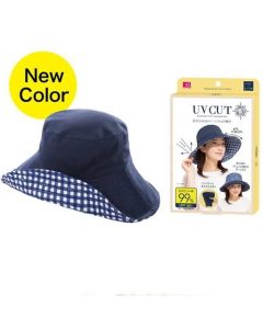 Sun Family Foldable Reversible UV Hat UPF50+ (Blue x Plaid)