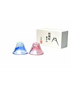 Mt. Fuji Sake Cup Red & Blue 2Pcs set